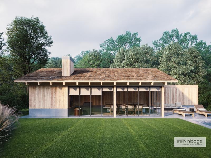Eiken poolhouse met moderne toets Meulebeke
